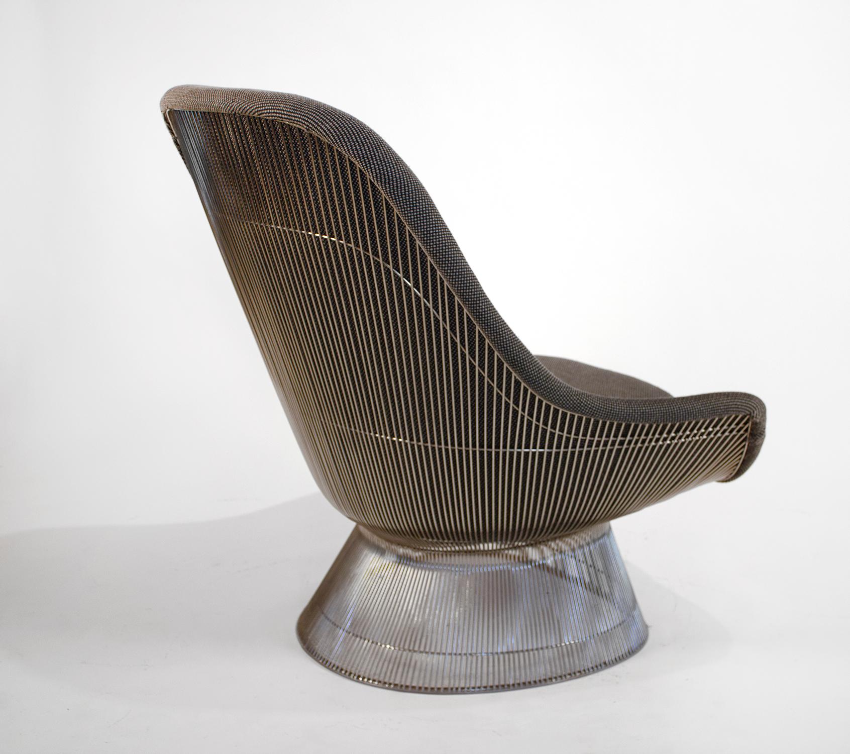 American Warren Platner Easy Chair for Knoll in Original Wool High Back Lounge, 1970s