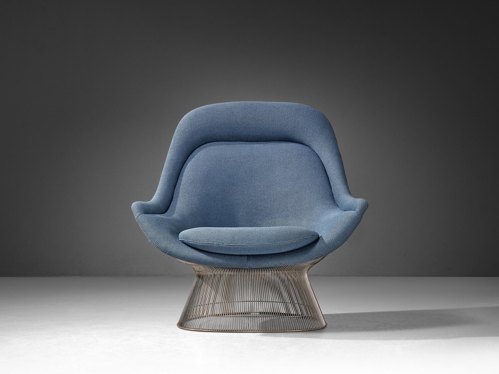 American Warren Platner Easy Chair in Baby Blue Upholstery