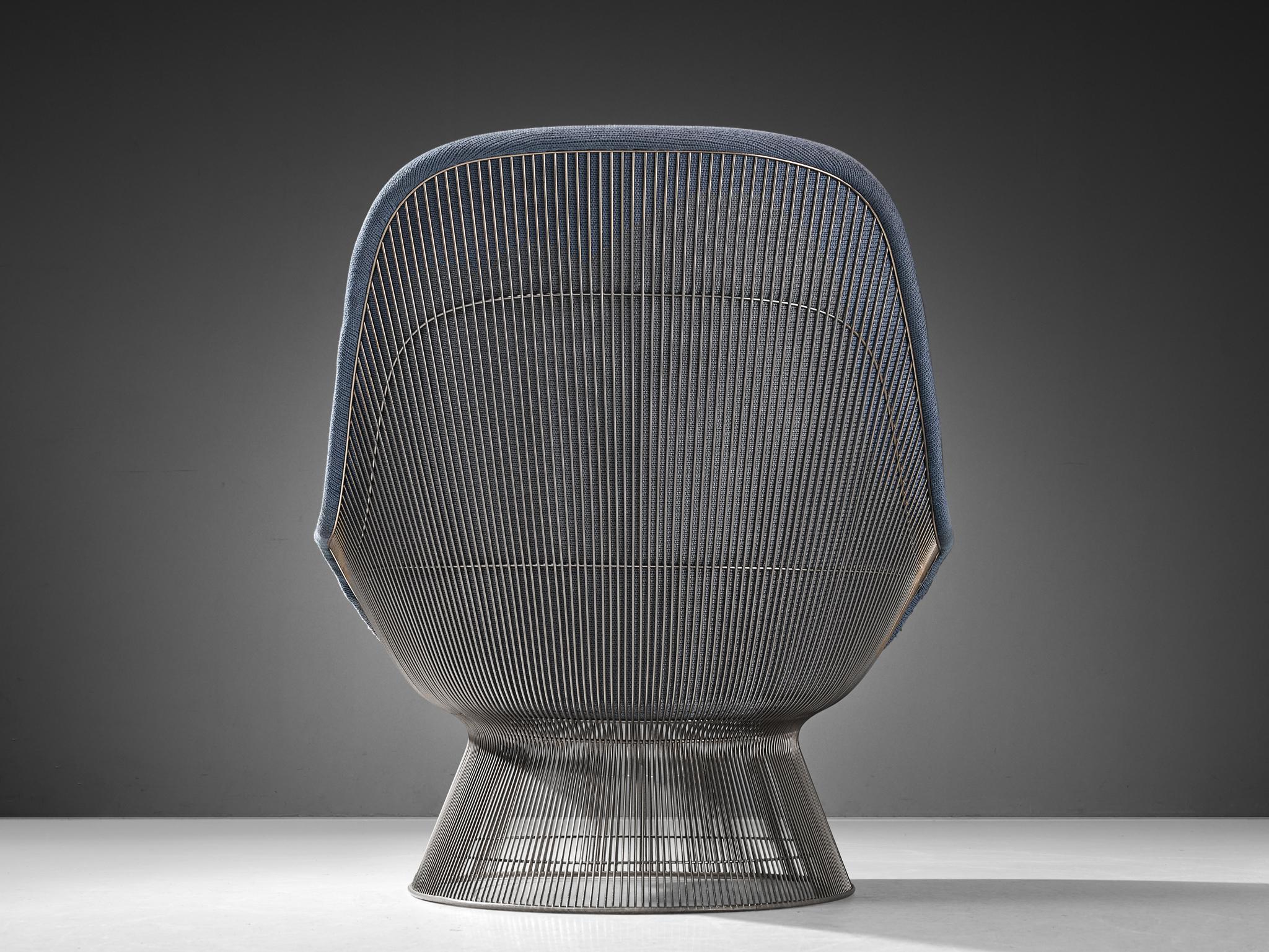Mid-20th Century Warren Platner Easy Chair in Baby Blue Upholstery