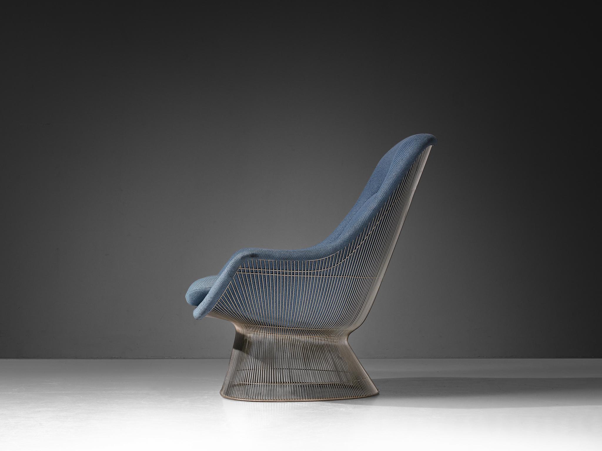 Warren Platner Easy Chair in Baby Blue Upholstery 1