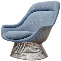 Warren Platner Easy Chair in Baby Blue Upholstery