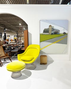 Warren Platner Easy Lounge Chair and Ottoman in Dedar Mohair Velvet