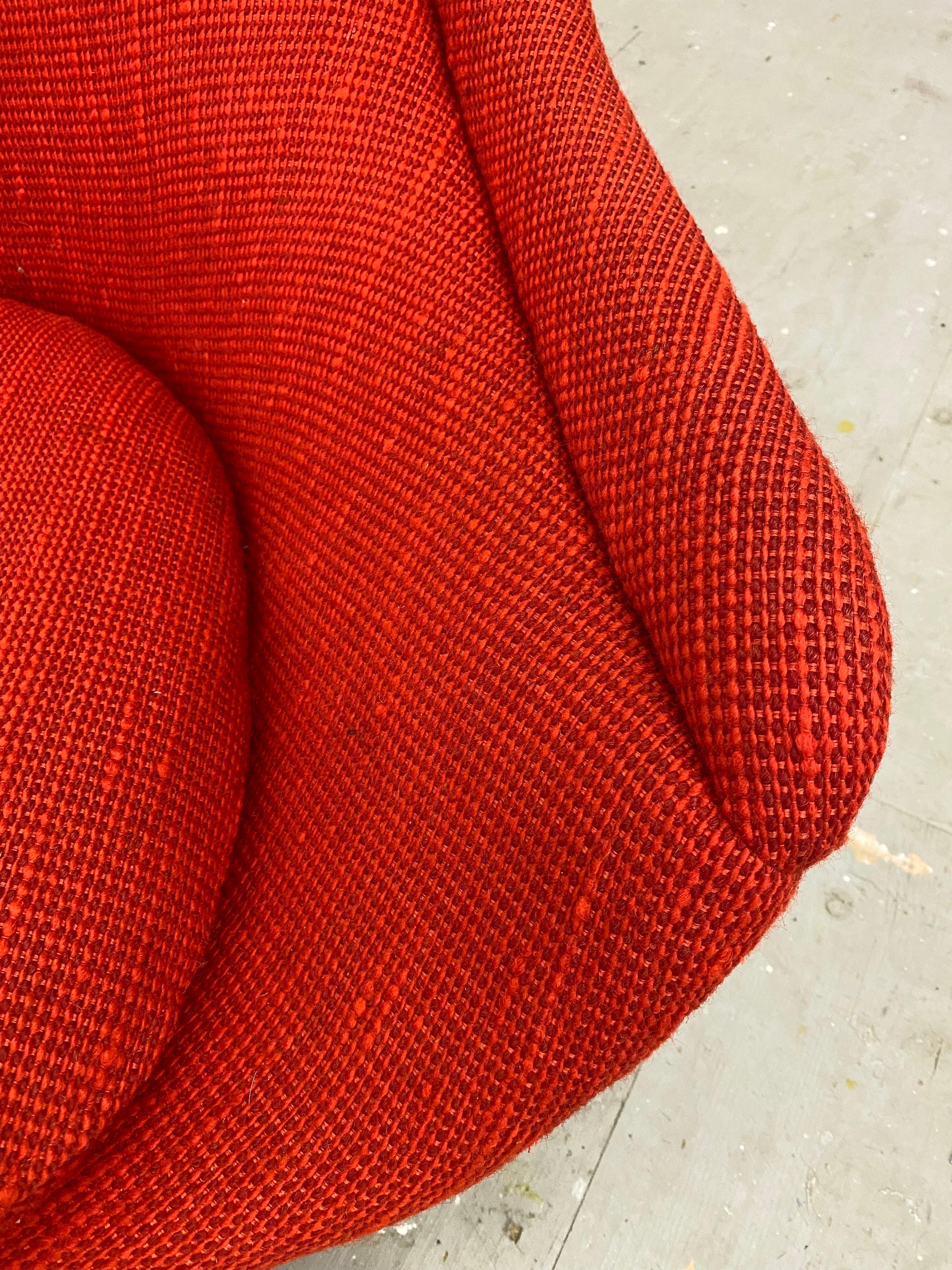 Warren Platner Easy Lounge Chair and Ottoman in Original Cado Red Fabric/ 1970 For Sale 6