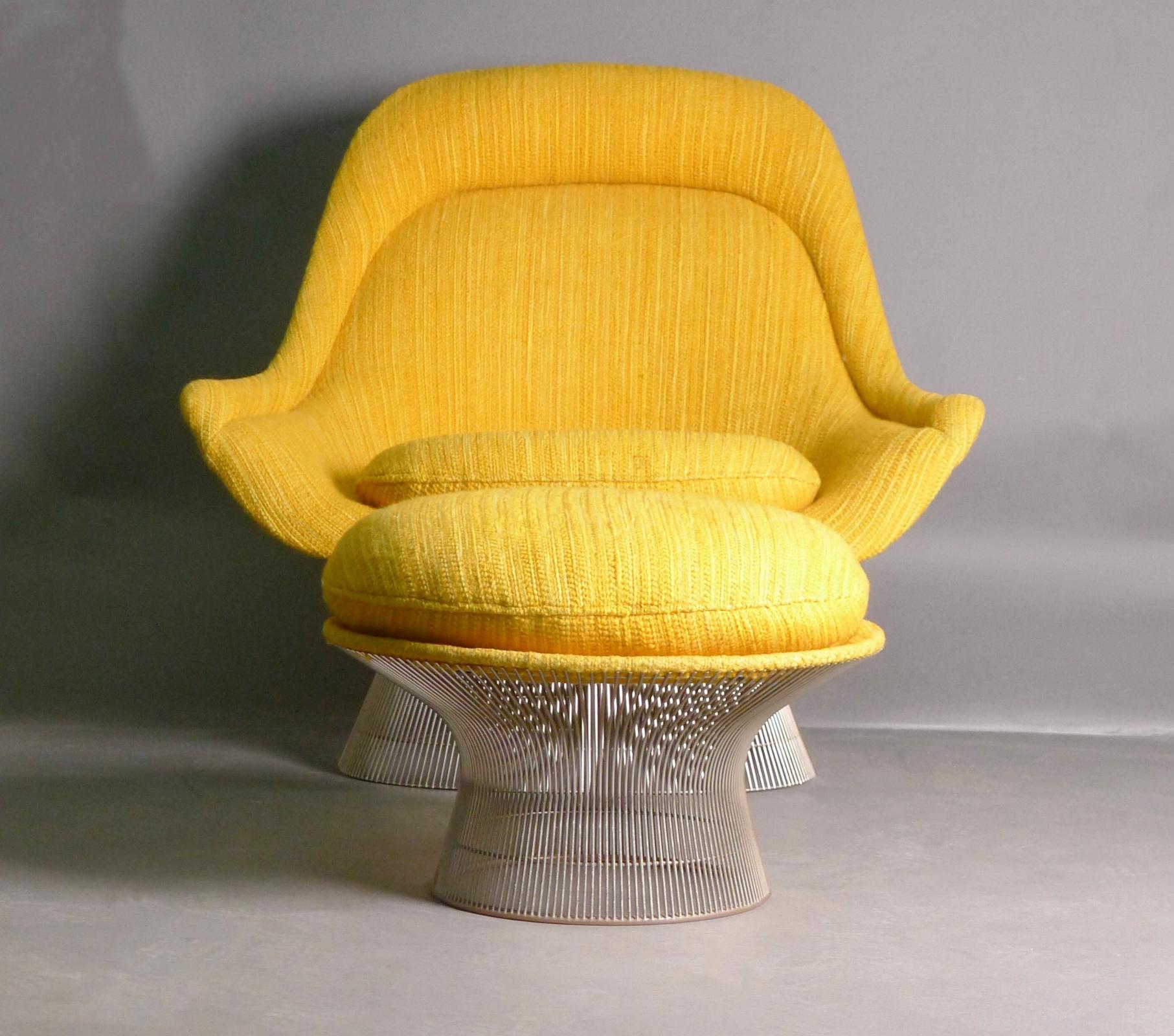 Mid-Century Modern Warren Platner, Easy Lounge Chair and Ottoman, Knoll Intl, original 1972 example For Sale