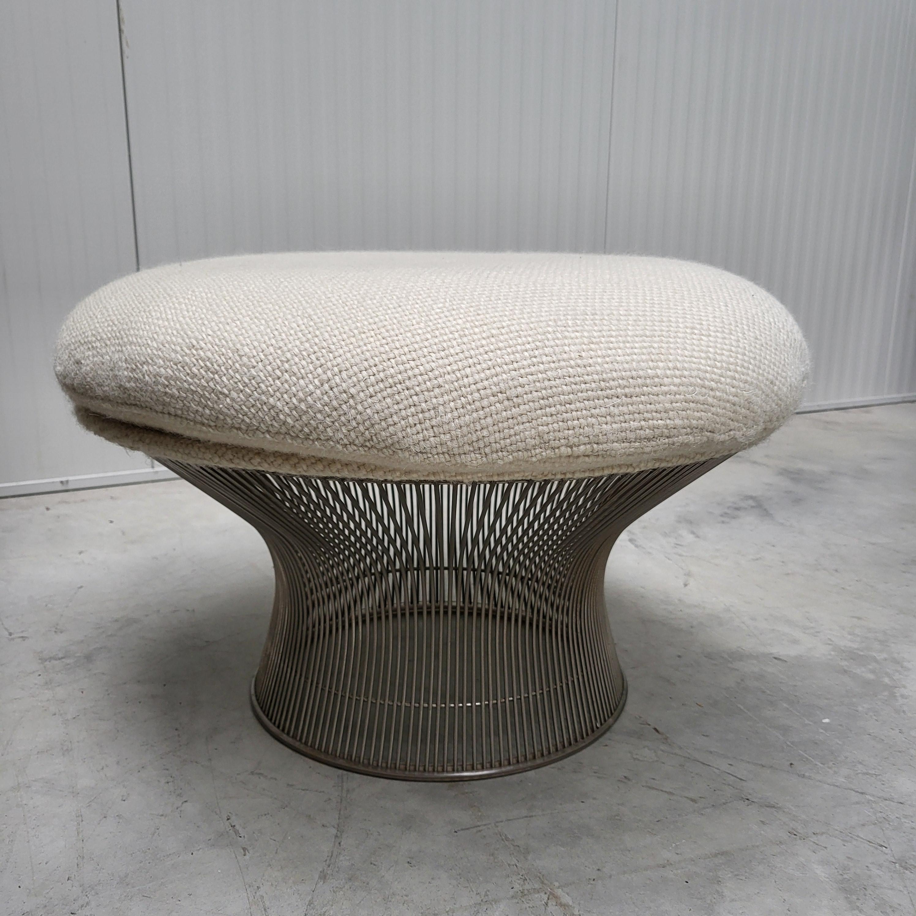 Warren Platner Easy Lounge Chair & Ottoman for Knoll Cato Natural, 1980s 3