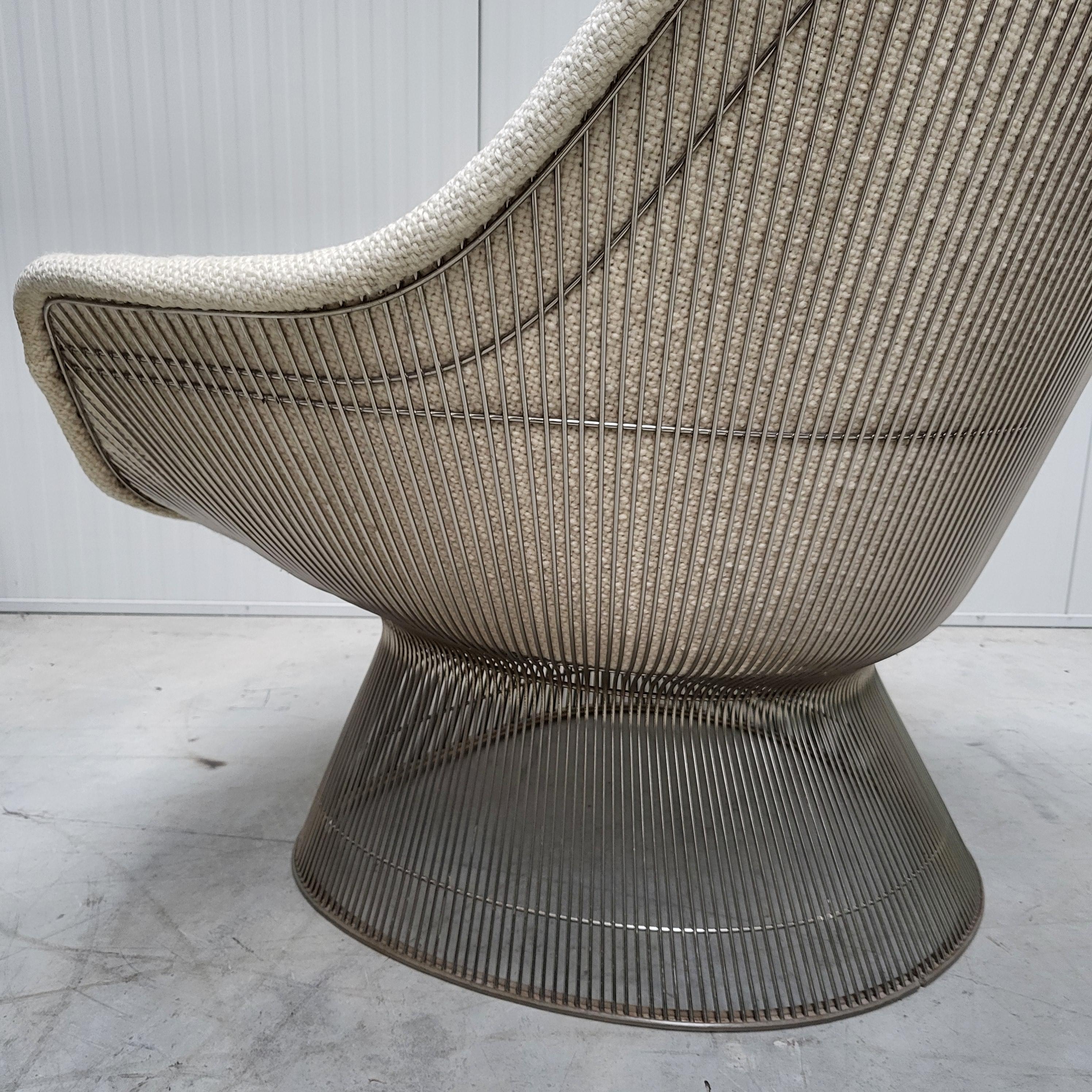 Warren Platner Easy Lounge Chair & Ottoman for Knoll Cato Natural, 1980s 4