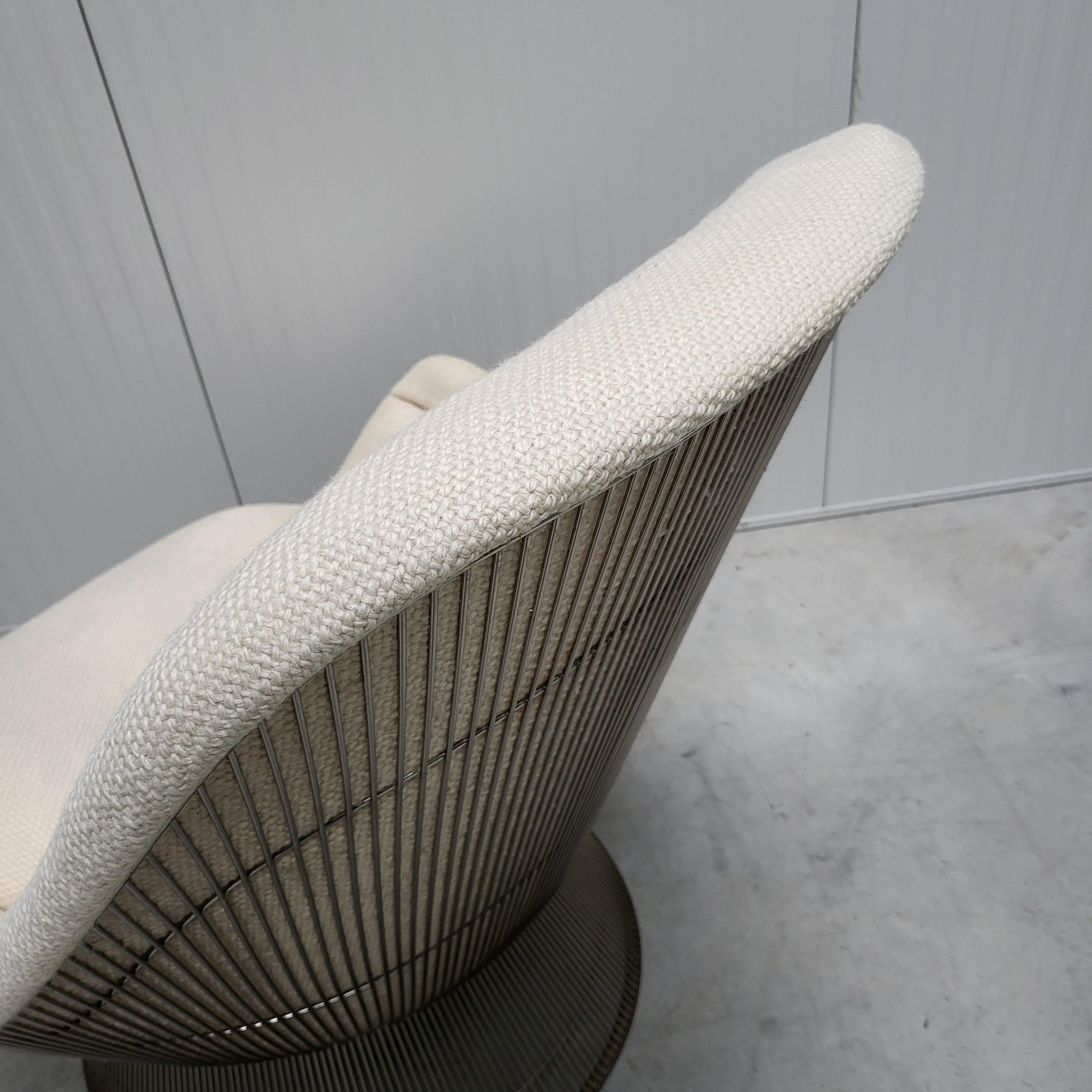 Warren Platner Easy Lounge Chair & Ottoman for Knoll Cato Natural, 1980s 2