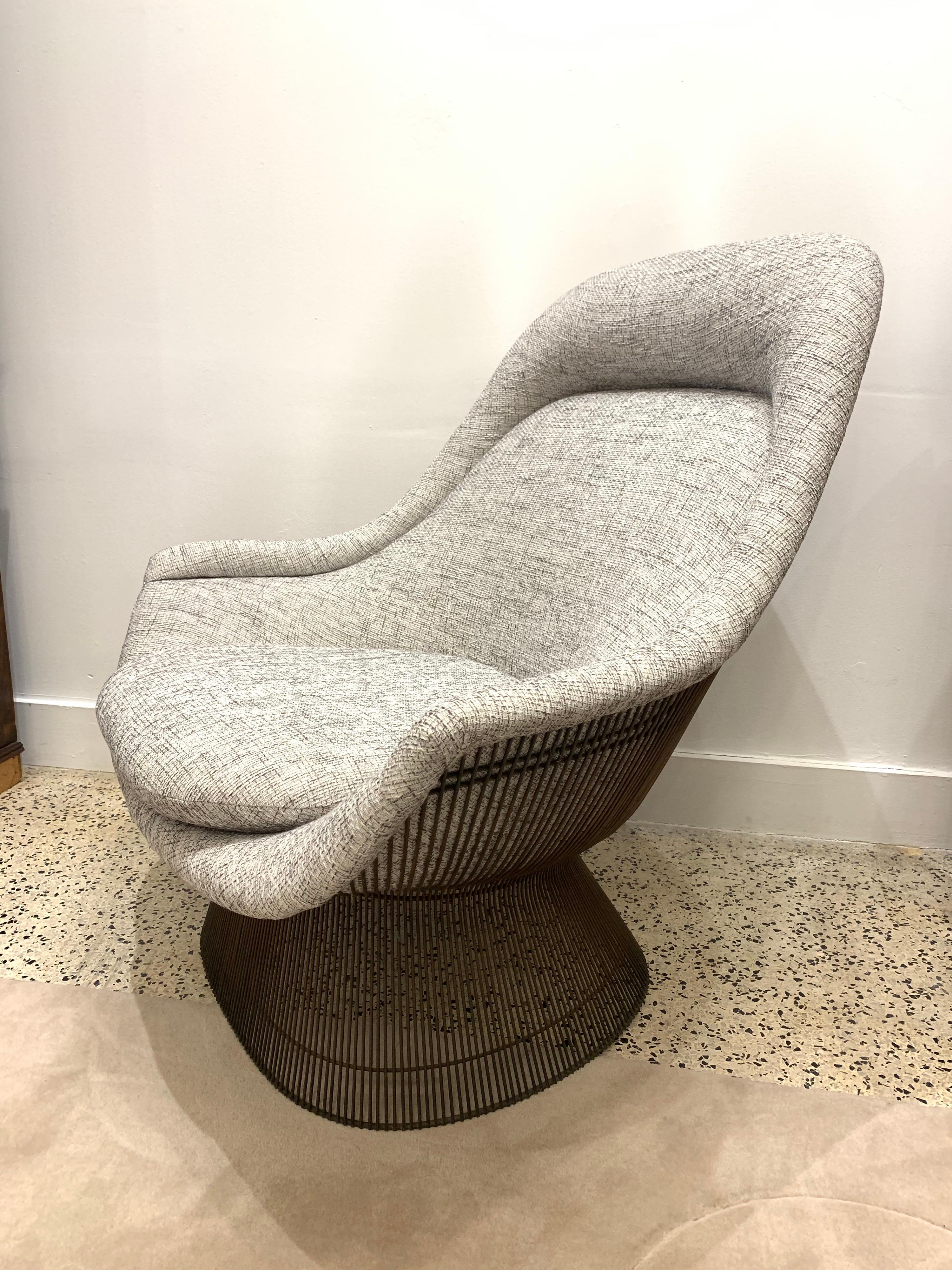 Mid-Century Modern Warren Platner Easy Lounge Chair and Ottoman