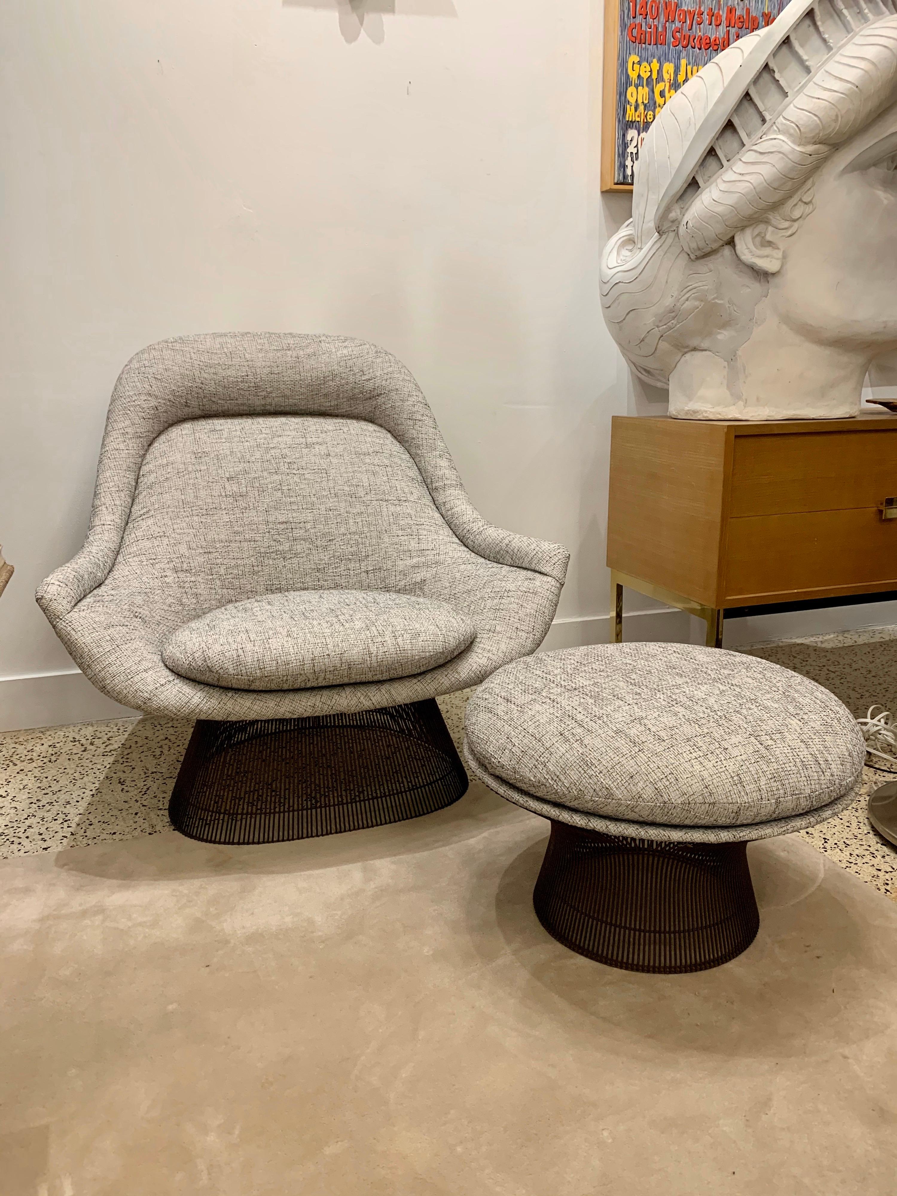 Warren Platner Easy Lounge Chair and Ottoman In Good Condition In East Hampton, NY