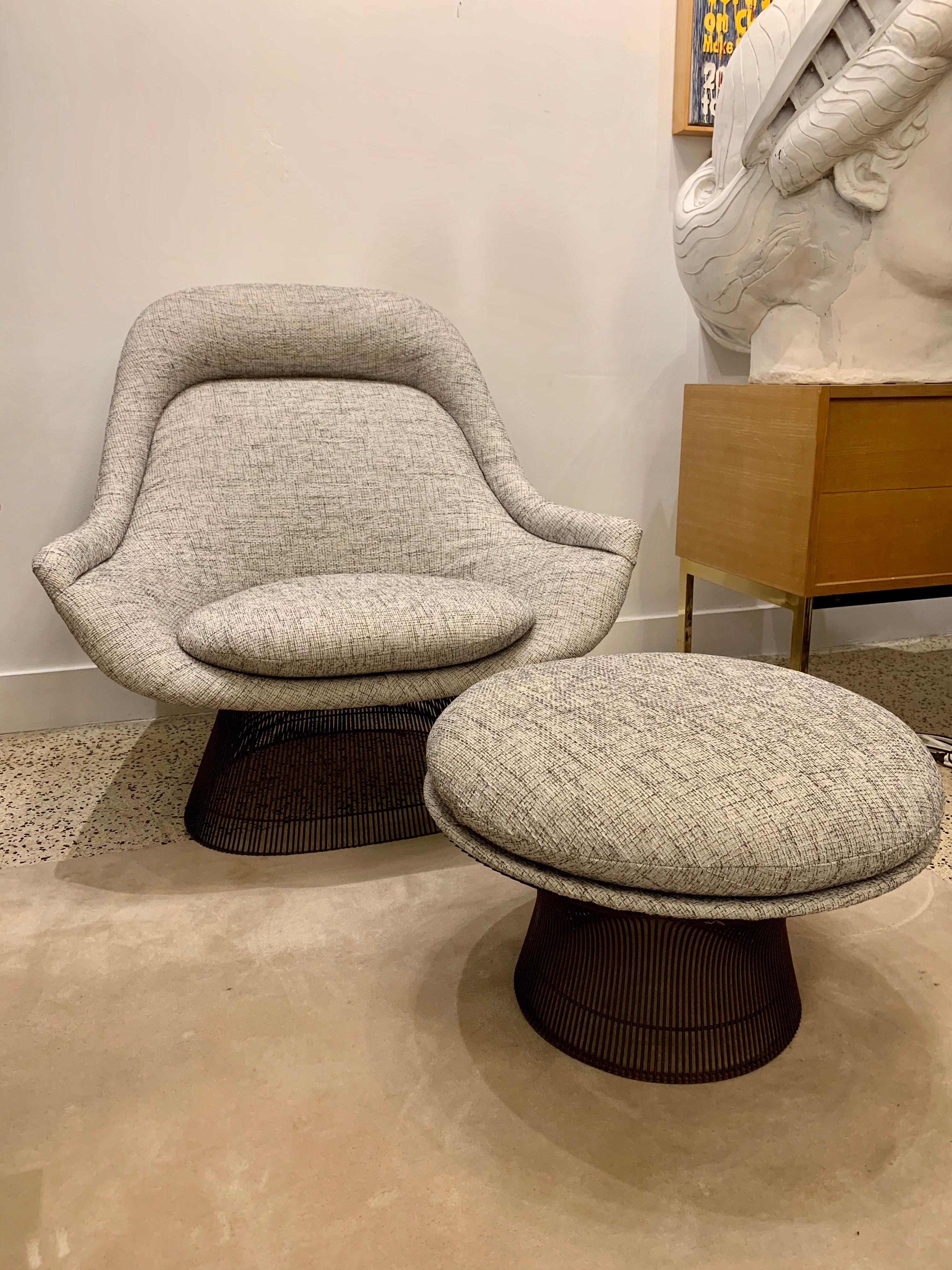 Fabric Warren Platner Easy Lounge Chair and Ottoman