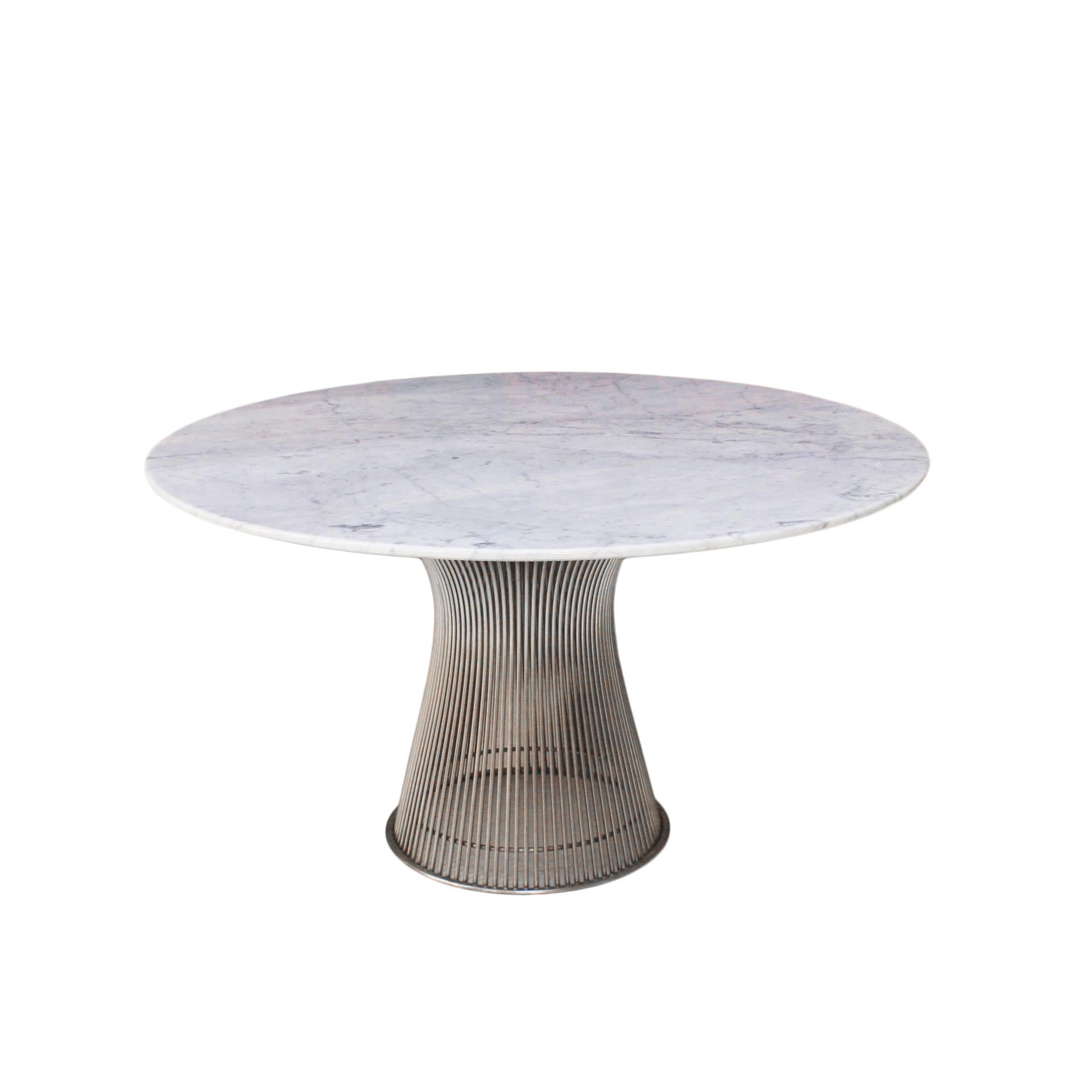 Warren Platner Mesa de acero con mármol de Carrara editada por Knoll, EE.UU., 1970 Moderno de mediados de siglo en venta
