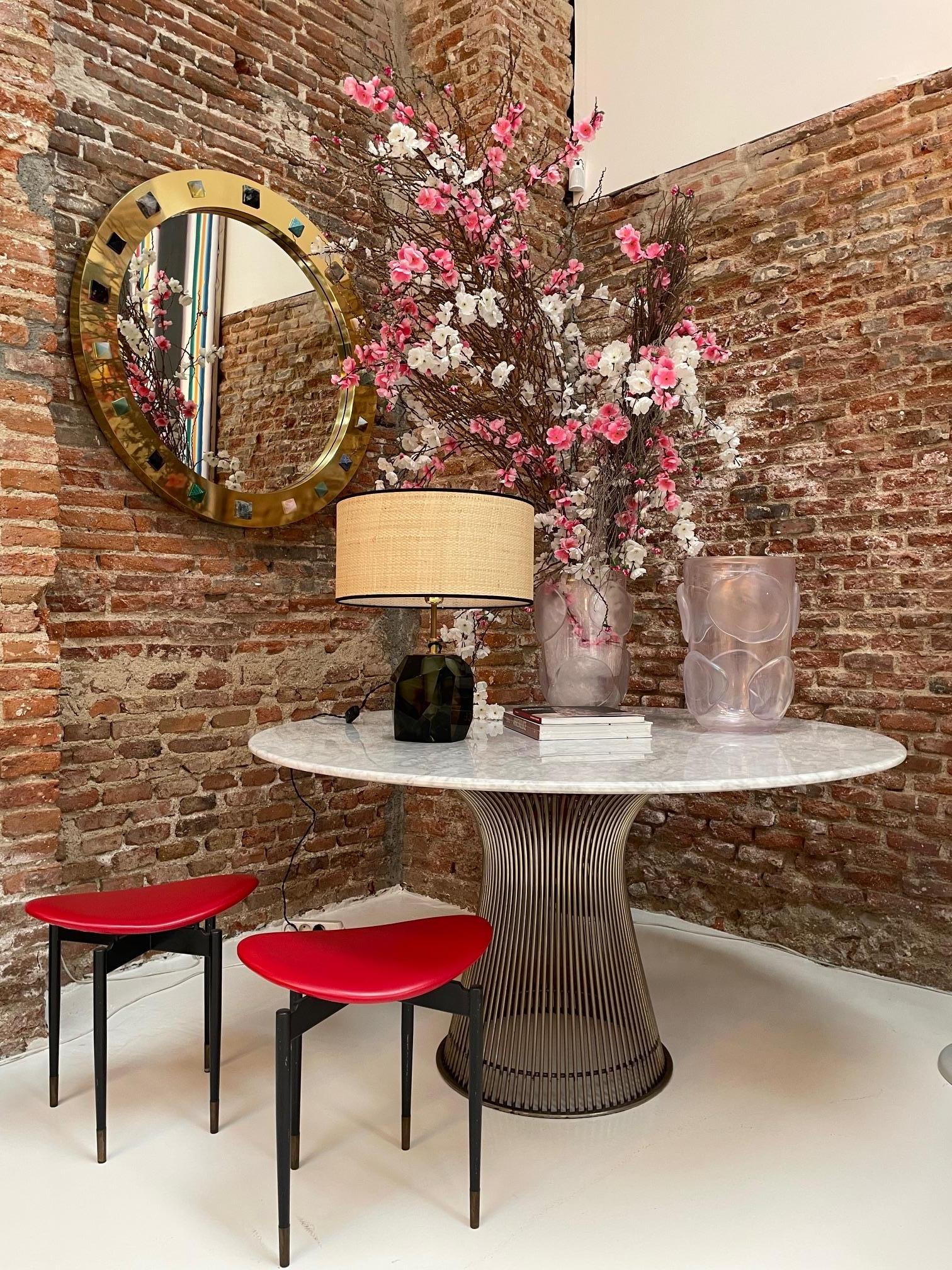 Warren Platner Mesa de acero con mármol de Carrara editada por Knoll, EE.UU., 1970 en Bueno estado para la venta en Ibiza, Spain