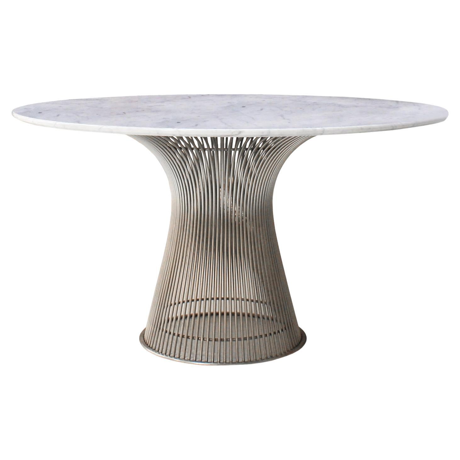 Warren Platner édité par Knoll table en acier et marbre de Carrare, États-Unis, 1970