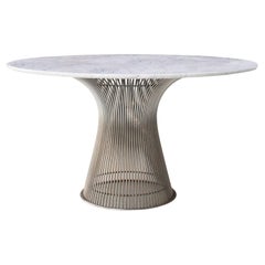 Warren Platner Edited by Knoll Carrara Marble Steel Table, USA, 1970s
