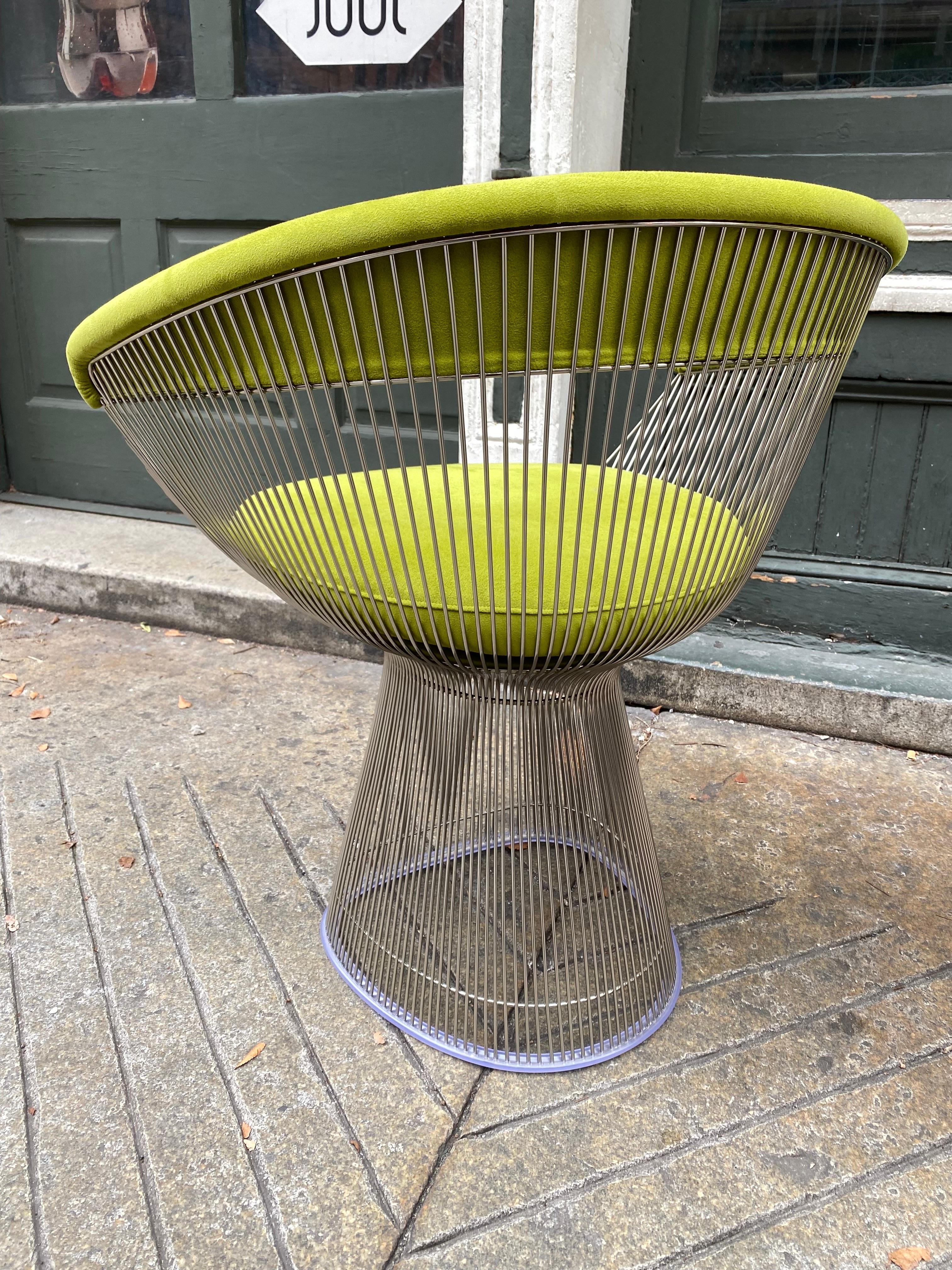 Contemporary Warren Platner for Knoll Arm Chairs/ Pair in suede