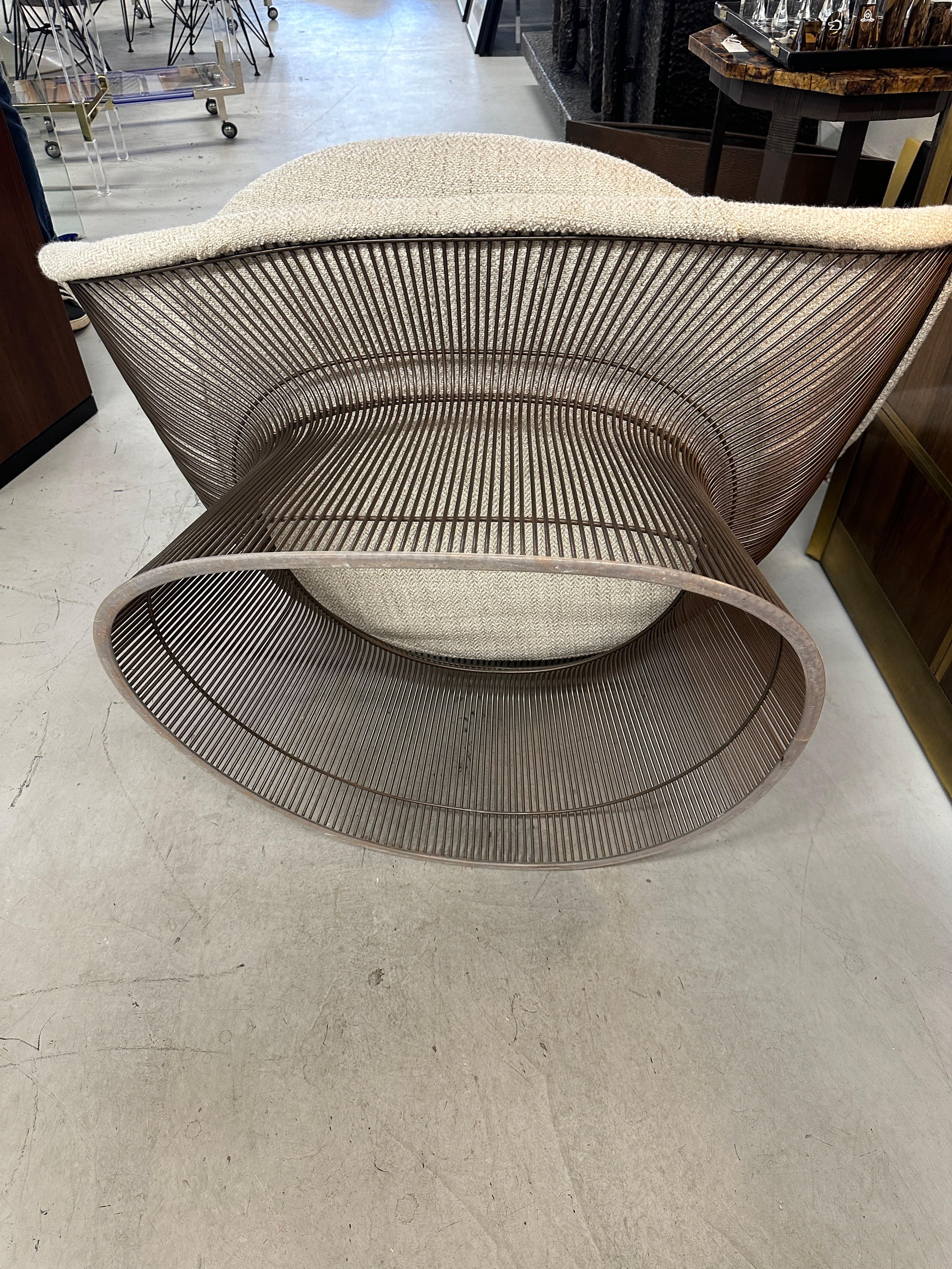 Warren Platner pour Knoll grande chaise longue avec finition en bronze en vente 7