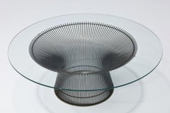 Warren Platner for Knoll Bronze Base Coffee Table with Beveled Glass Top
