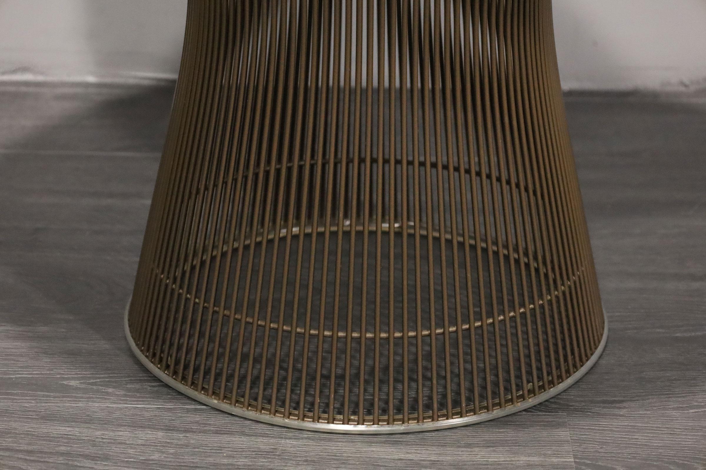 American Warren Platner for Knoll Bronze Base Side Table with Walnut Top