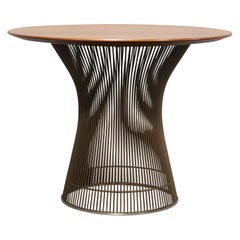 Warren Platner for Knoll Bronze Base Side Table with Walnut Top