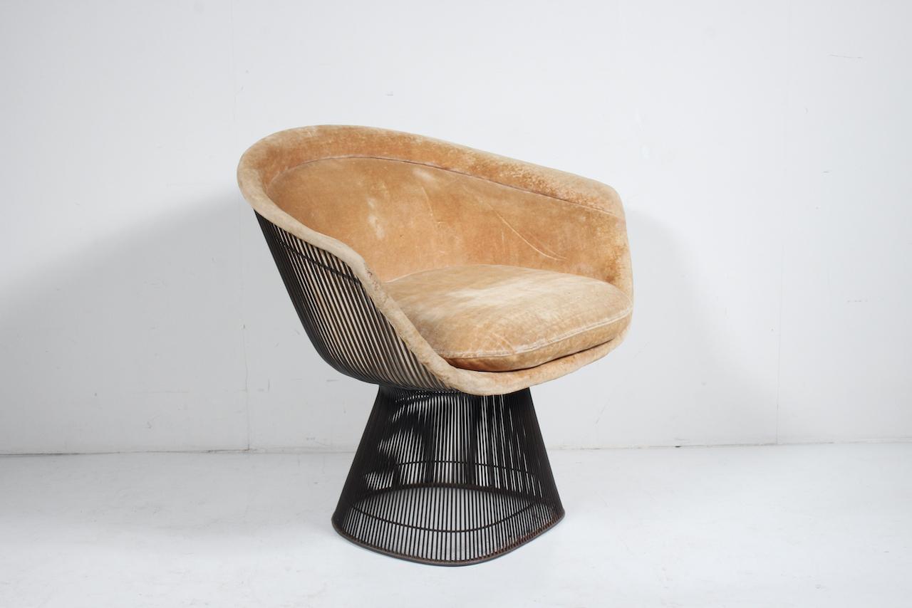 Warren Platner for Knoll Bronze Finish Lounge Chair, 1960's For Sale 13