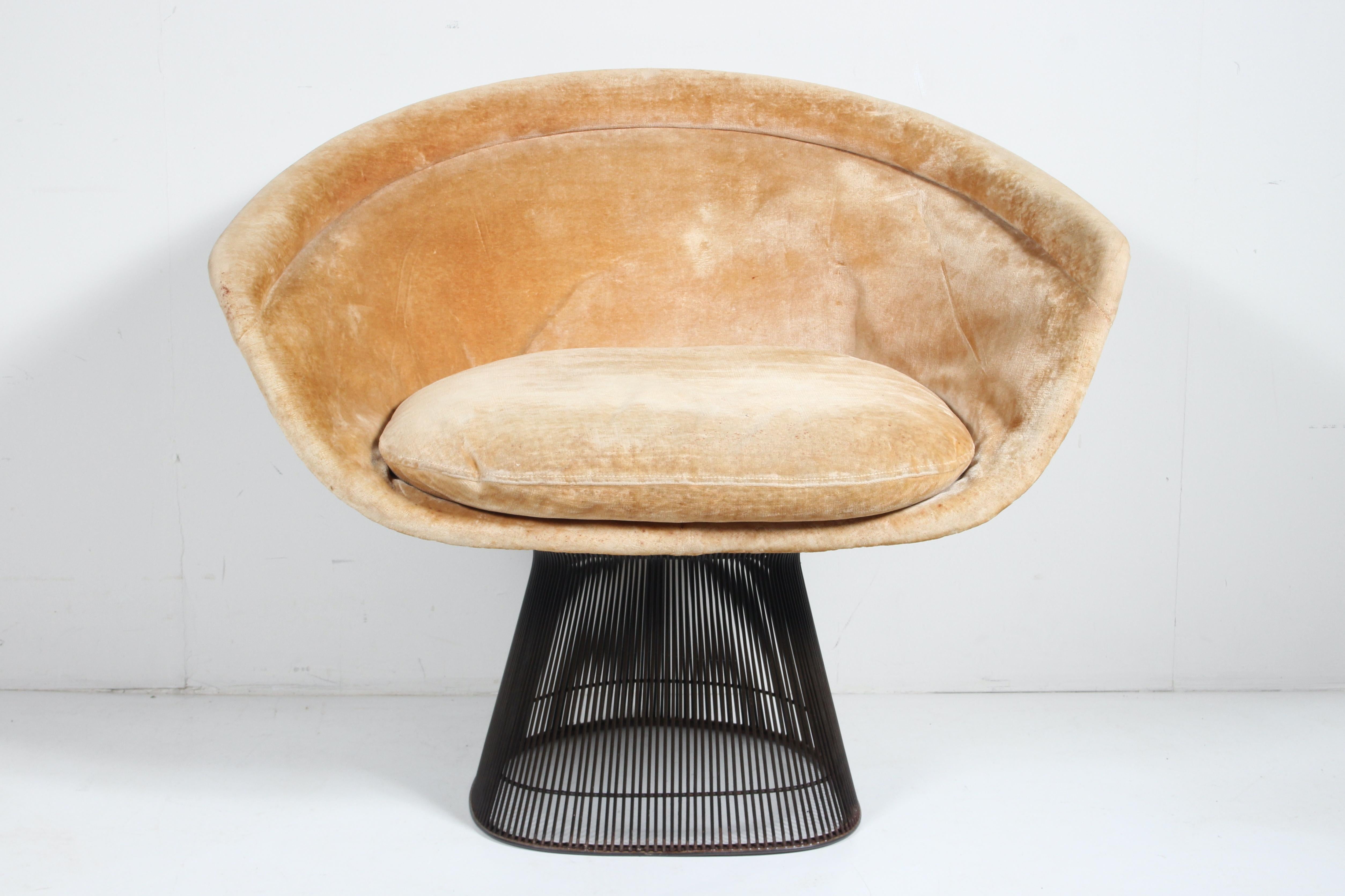 Mid-Century Modern Warren Platner for Knoll Bronze Finish Lounge Chair, 1960's For Sale