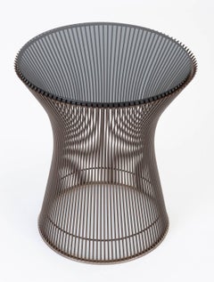 Warren Platner for Knoll Bronze Side Table with Smoked Glass Top