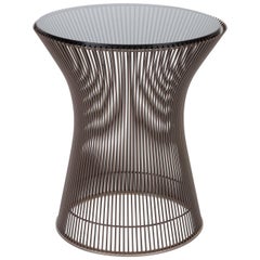 Warren Platner per Knoll Tavolino in bronzo con piano in vetro fumé