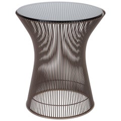 Warren Platner pour Knoll table d'appoint en bronze avec plateau en verre fumé