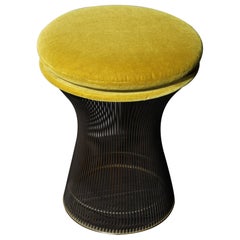 Warren Platner für Knoll Bronze Hocker aus Mohair