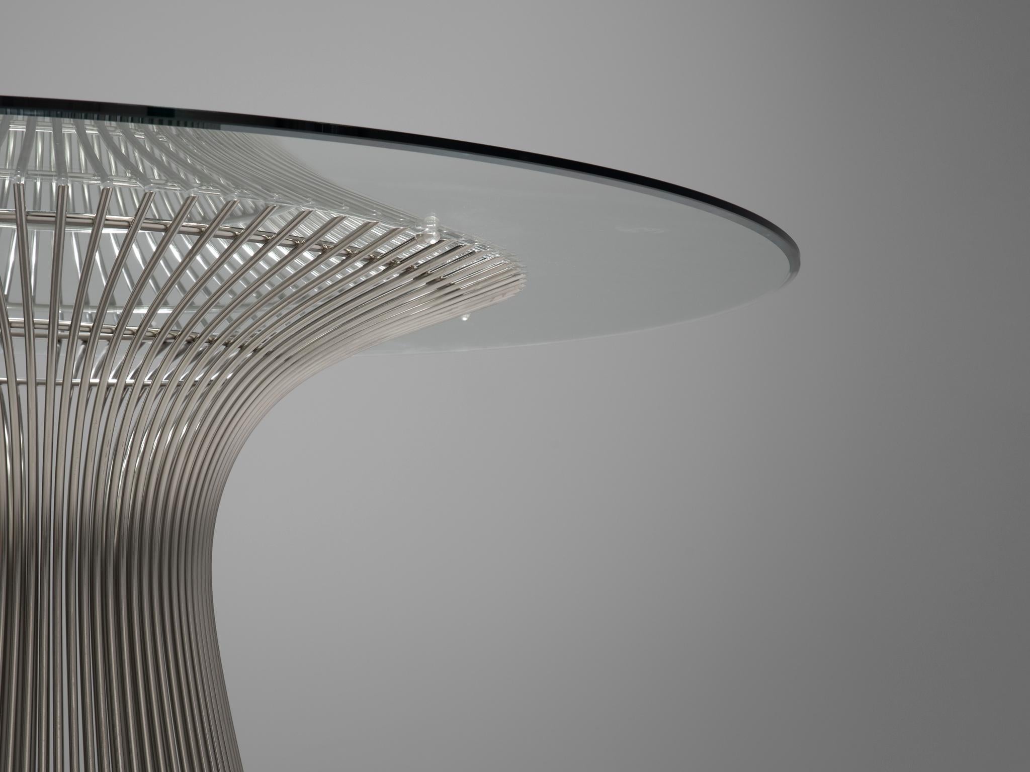 Mid-Century Modern Warren Platner table centrale en verre et acier pour Knoll en vente