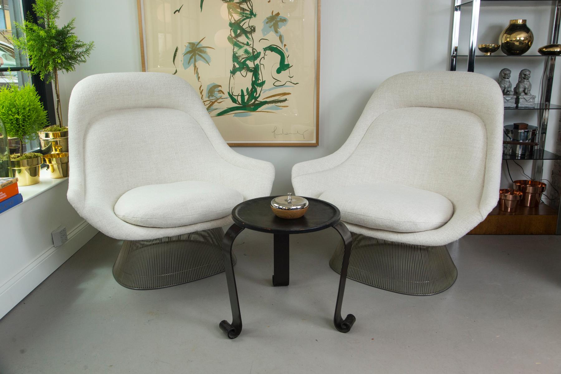 Warren Platner for Knoll Chair Reupholstered in New Maharam Wool Fabric For Sale 3