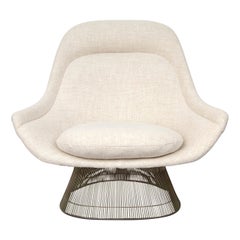 Sedia Warren Platner per Knoll rivestita in nuovo tessuto di lana Maharam
