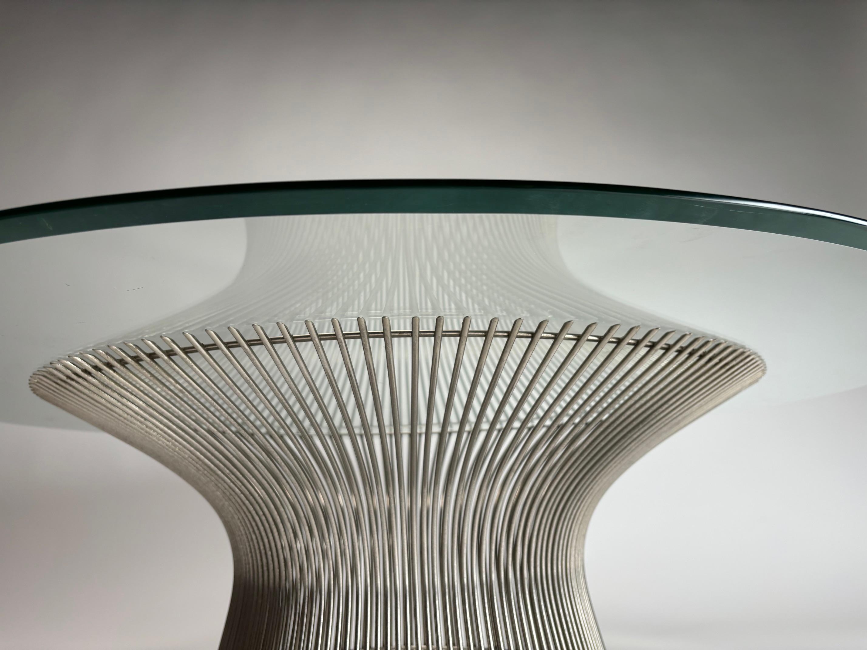 Mesa baja de acero y cristal Warren Platner para Knoll en venta 3