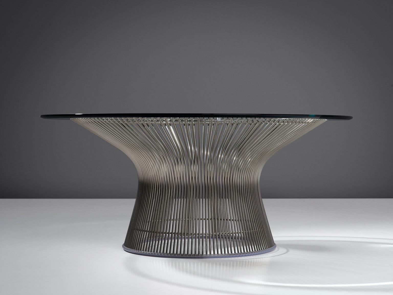 Mid-Century Modern Table basse Warren Platner pour Knoll en acier et verre  en vente