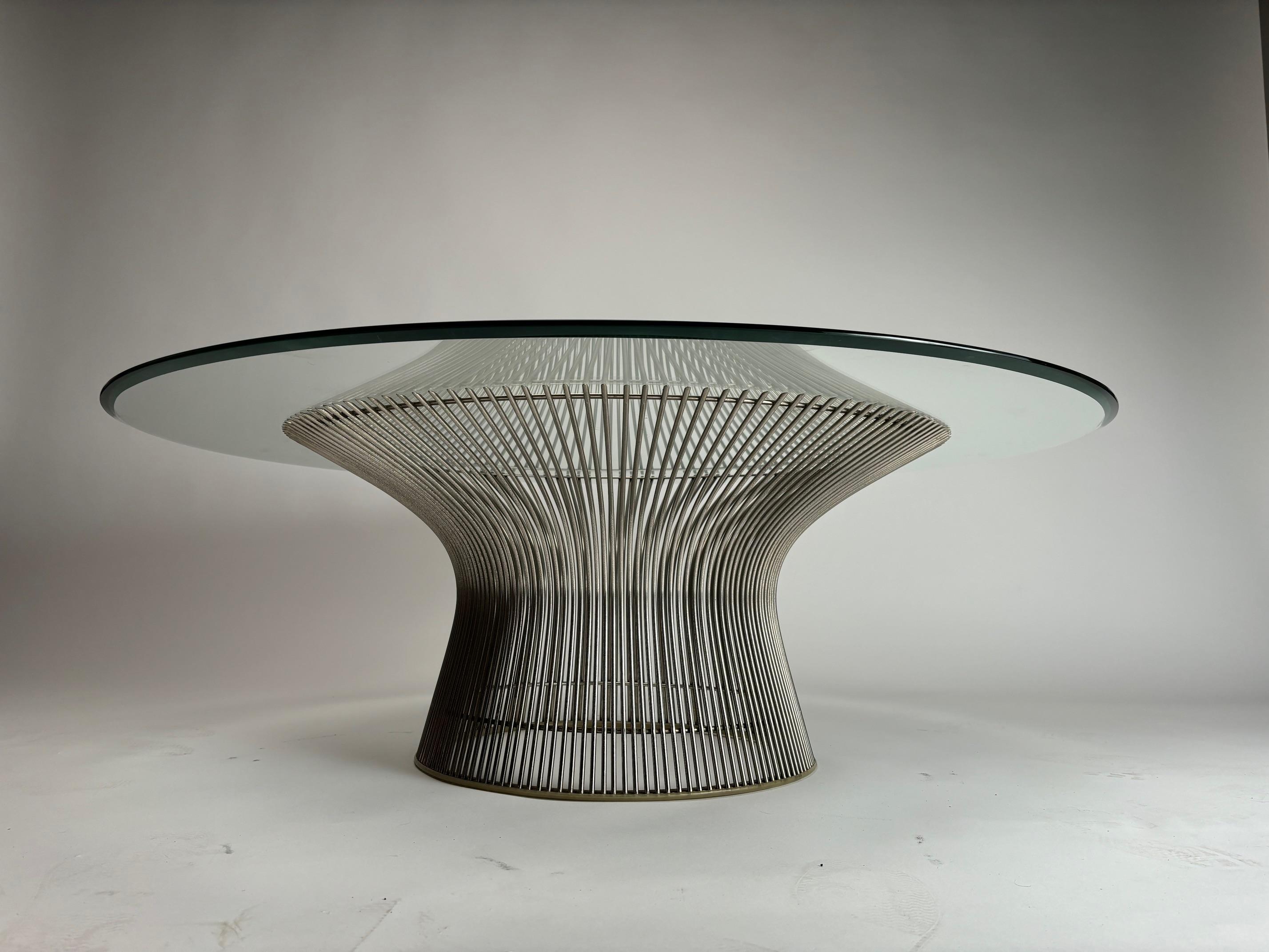 Mesa baja de acero y cristal Warren Platner para Knoll Estadounidense en venta