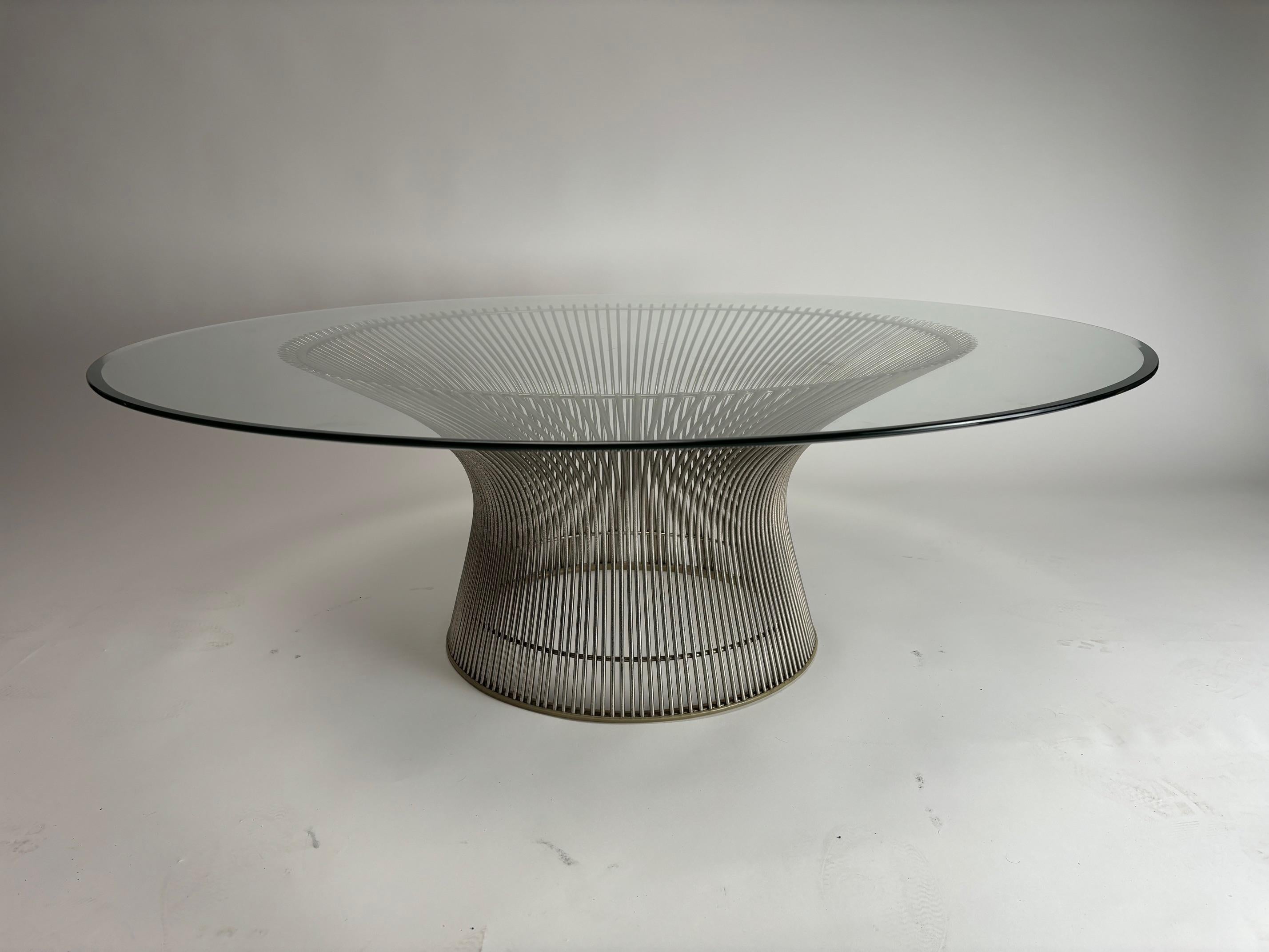 Mesa baja de acero y cristal Warren Platner para Knoll en Bueno estado para la venta en Argelato, BO
