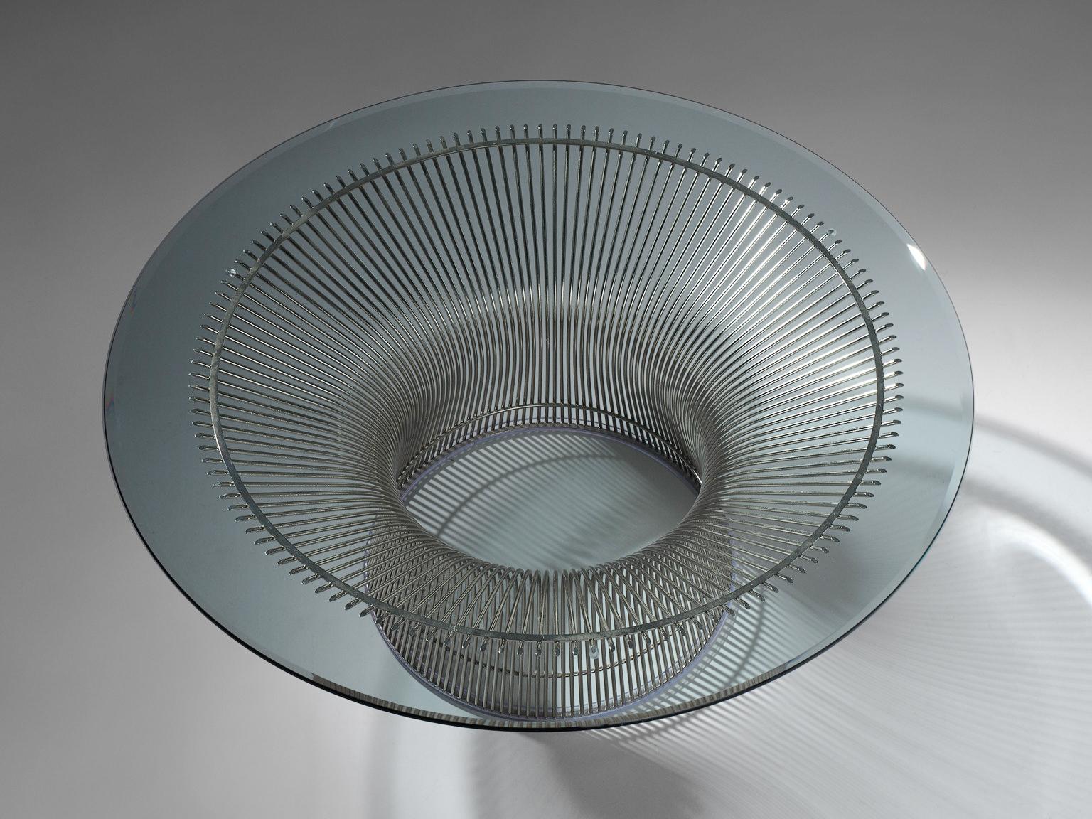 Mid-Century Modern Warren Platner for Knoll Coffee Table in Steel and Glass  For Sale