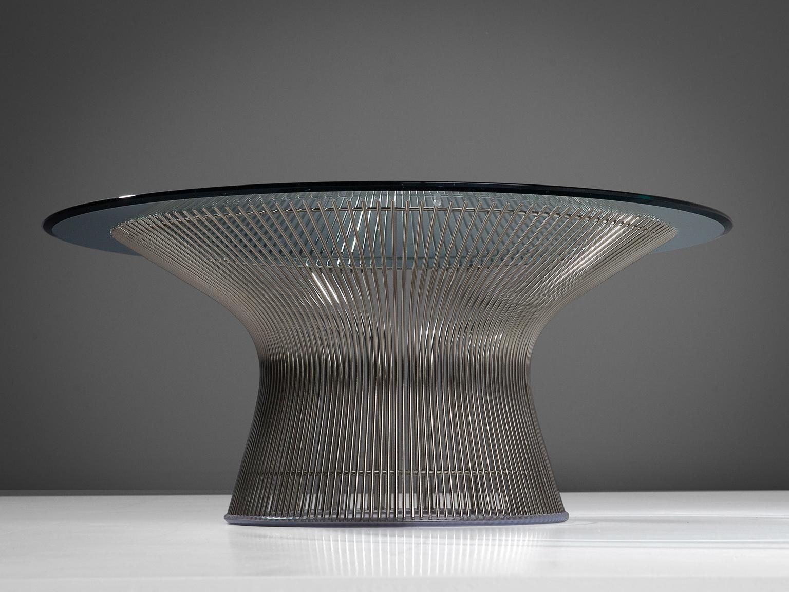 Acier Table basse Warren Platner pour Knoll en acier et verre  en vente