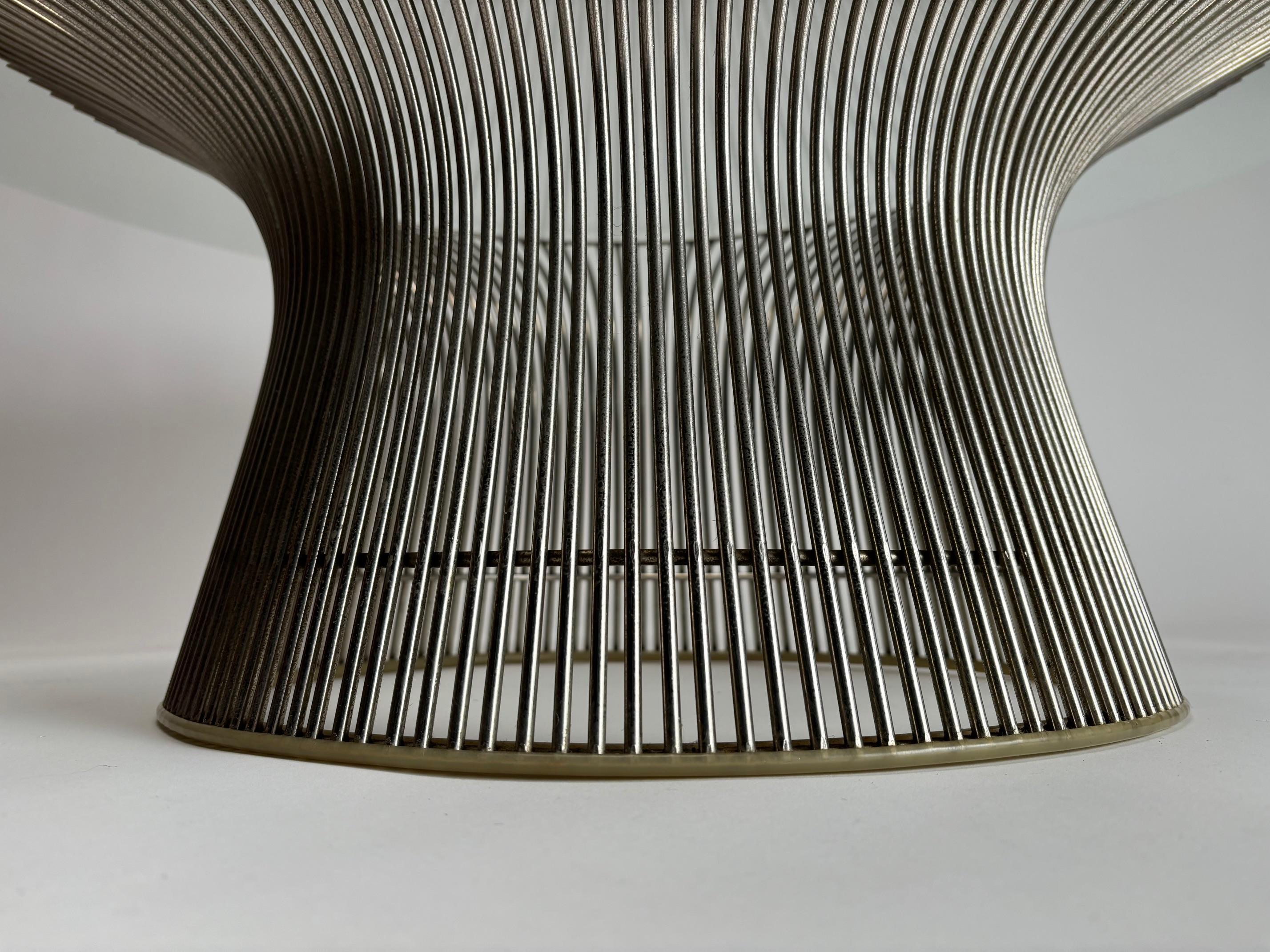 Mesa baja de acero y cristal Warren Platner para Knoll en venta 1