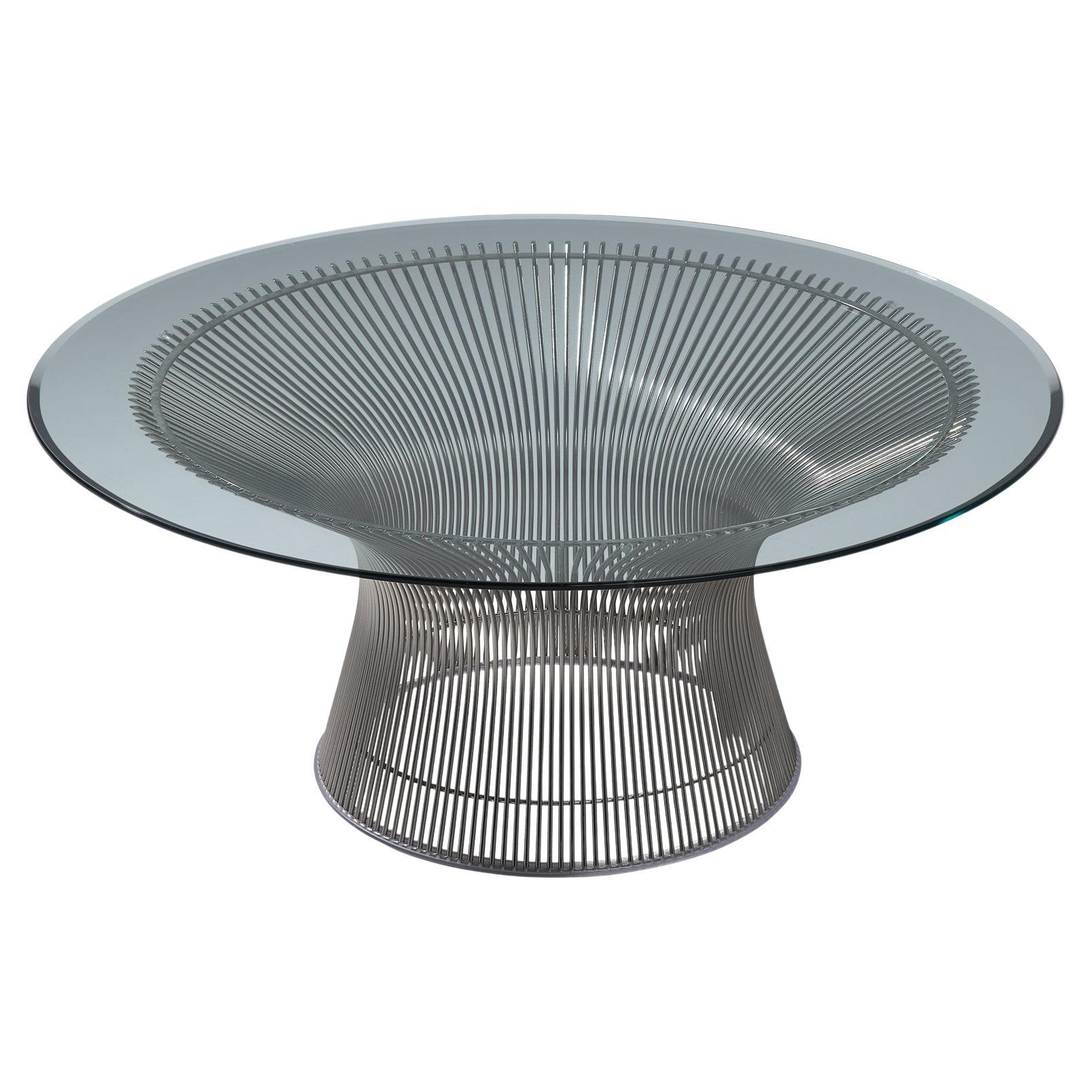 Warren Platner für Knoll, Couchtisch aus Stahl und Glas 