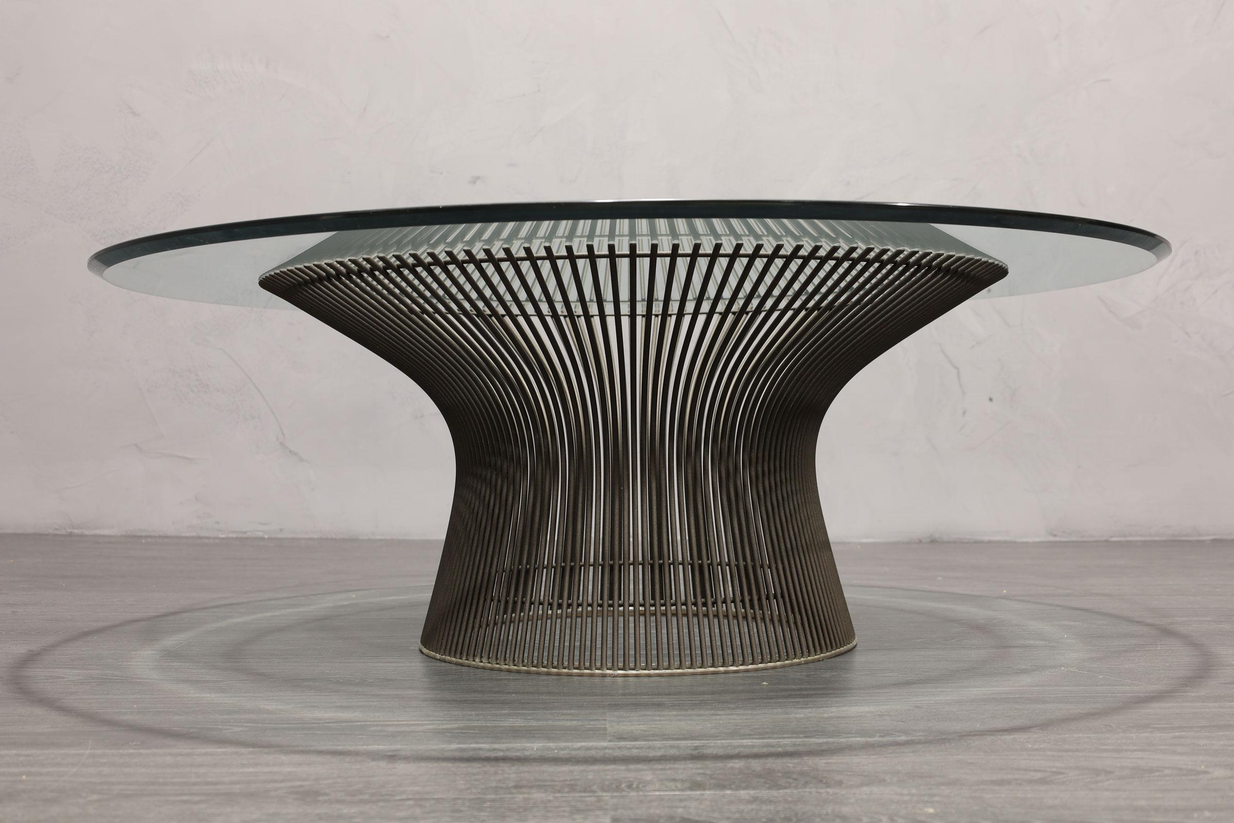 Warren Platner for Knoll Coffee Table with Beveled Glass Top In Good Condition For Sale In Dallas, TX
