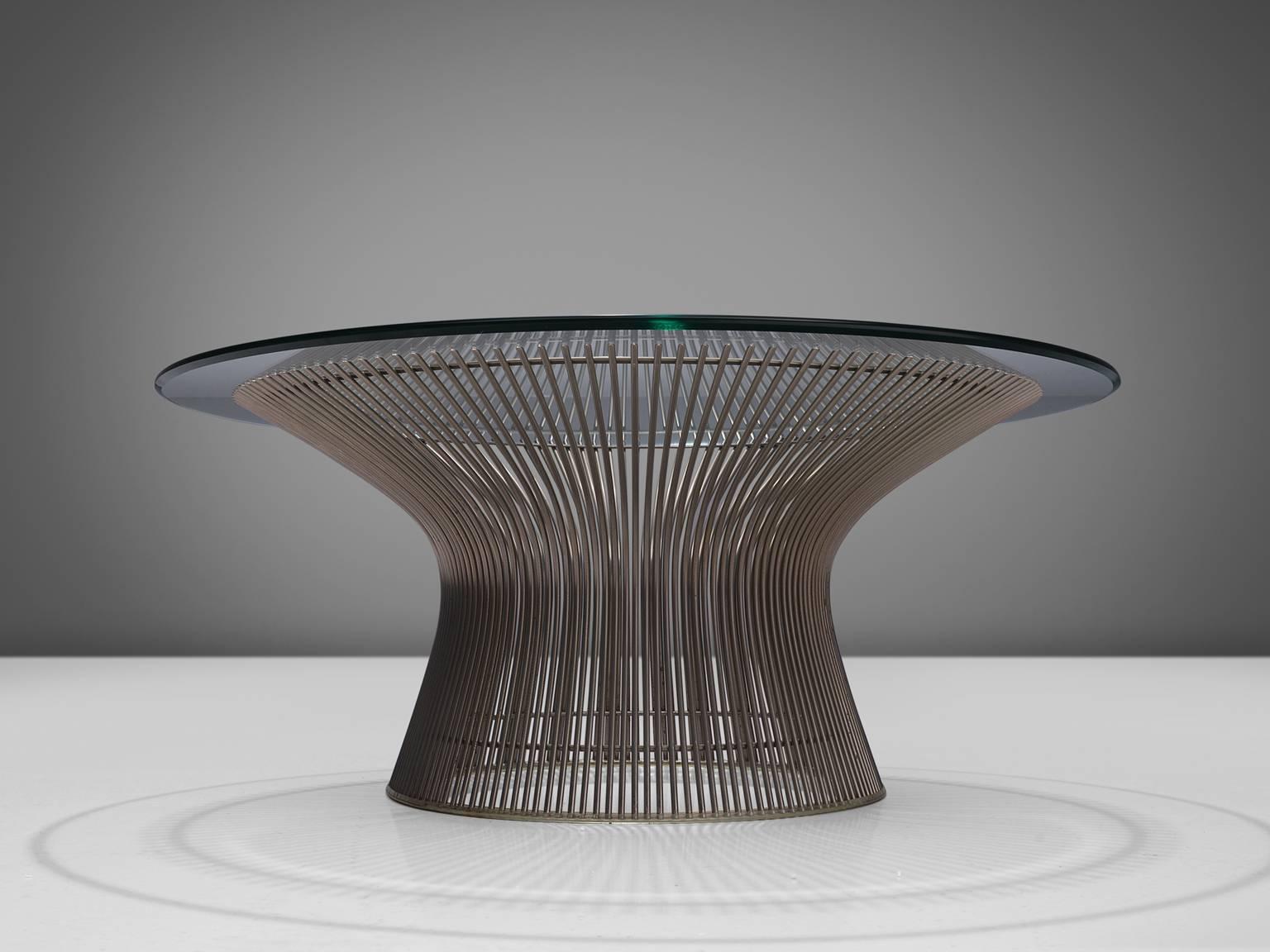 American Warren Platner for Knoll Coffee Table with Glass