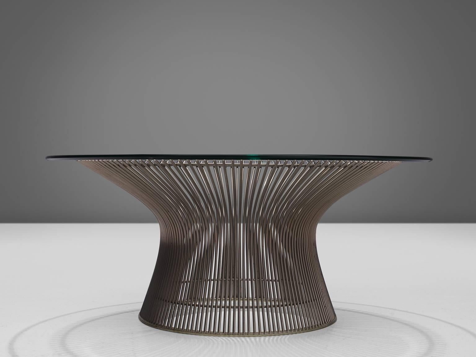 Late 20th Century Warren Platner for Knoll Coffee Table with Glass