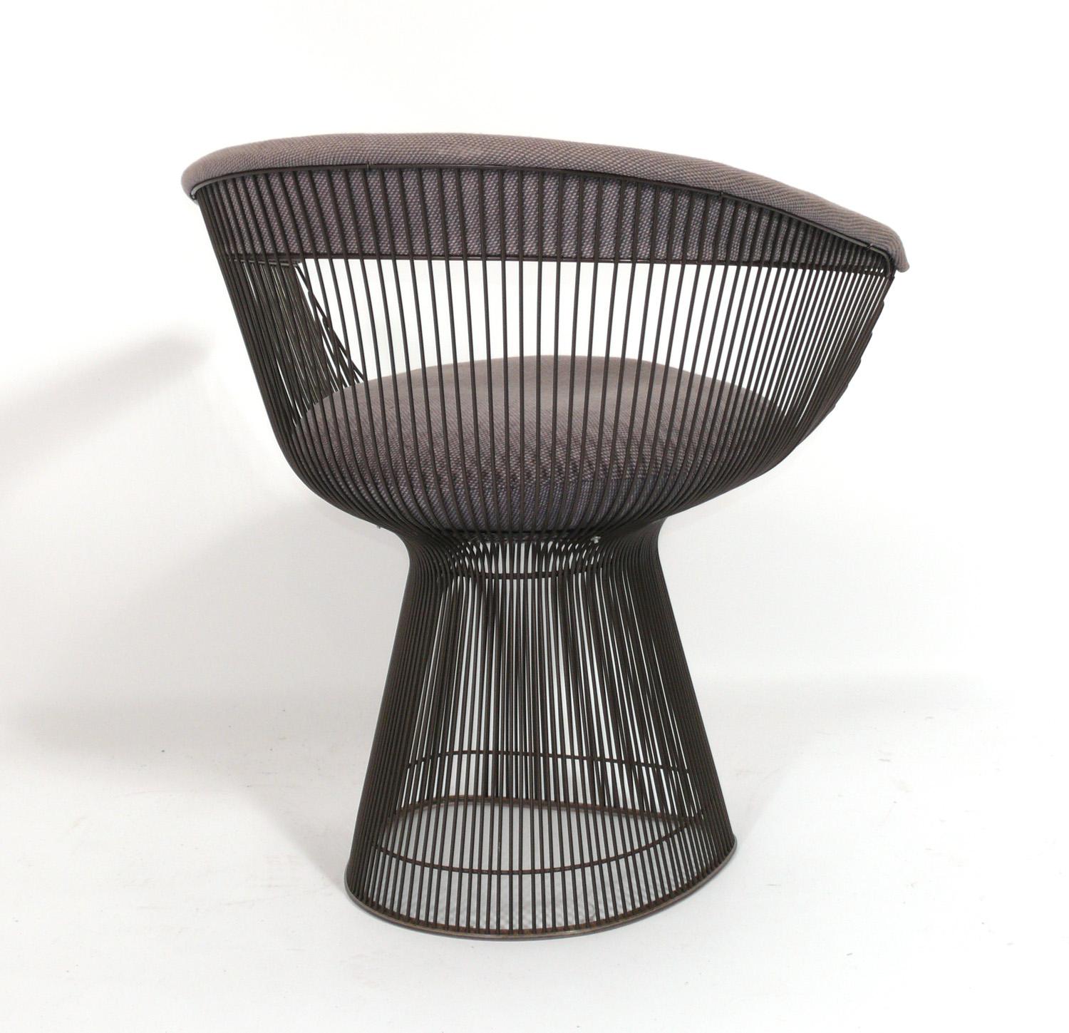 American Warren Platner for Knoll Dining Chairs in Original Bronze Finish