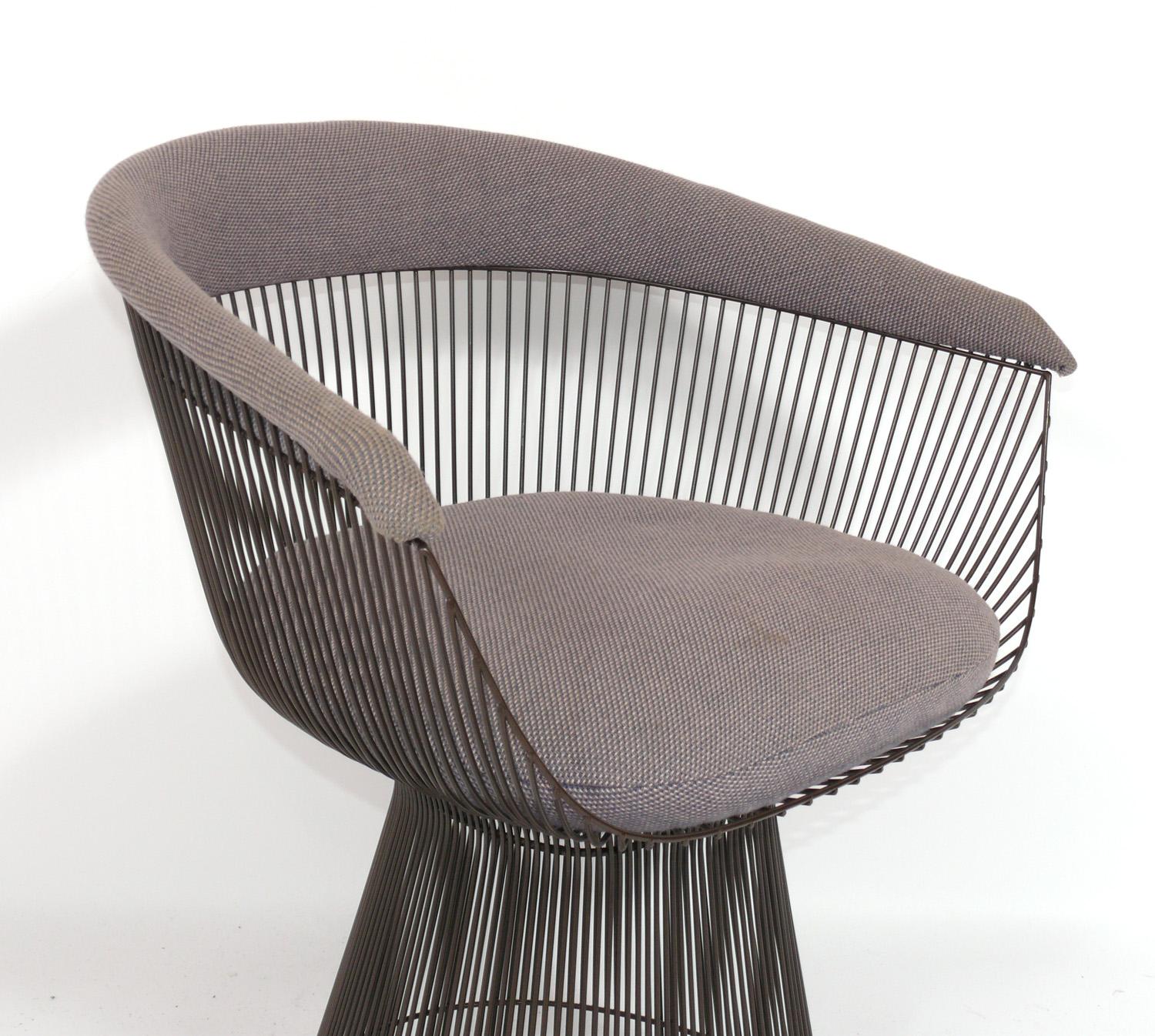 Warren Platner for Knoll Dining Chairs in Original Bronze Finish In Good Condition In Atlanta, GA