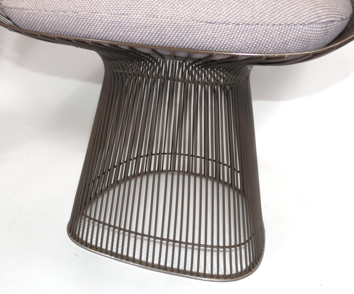 Mid-20th Century Warren Platner for Knoll Dining Chairs in Original Bronze Finish