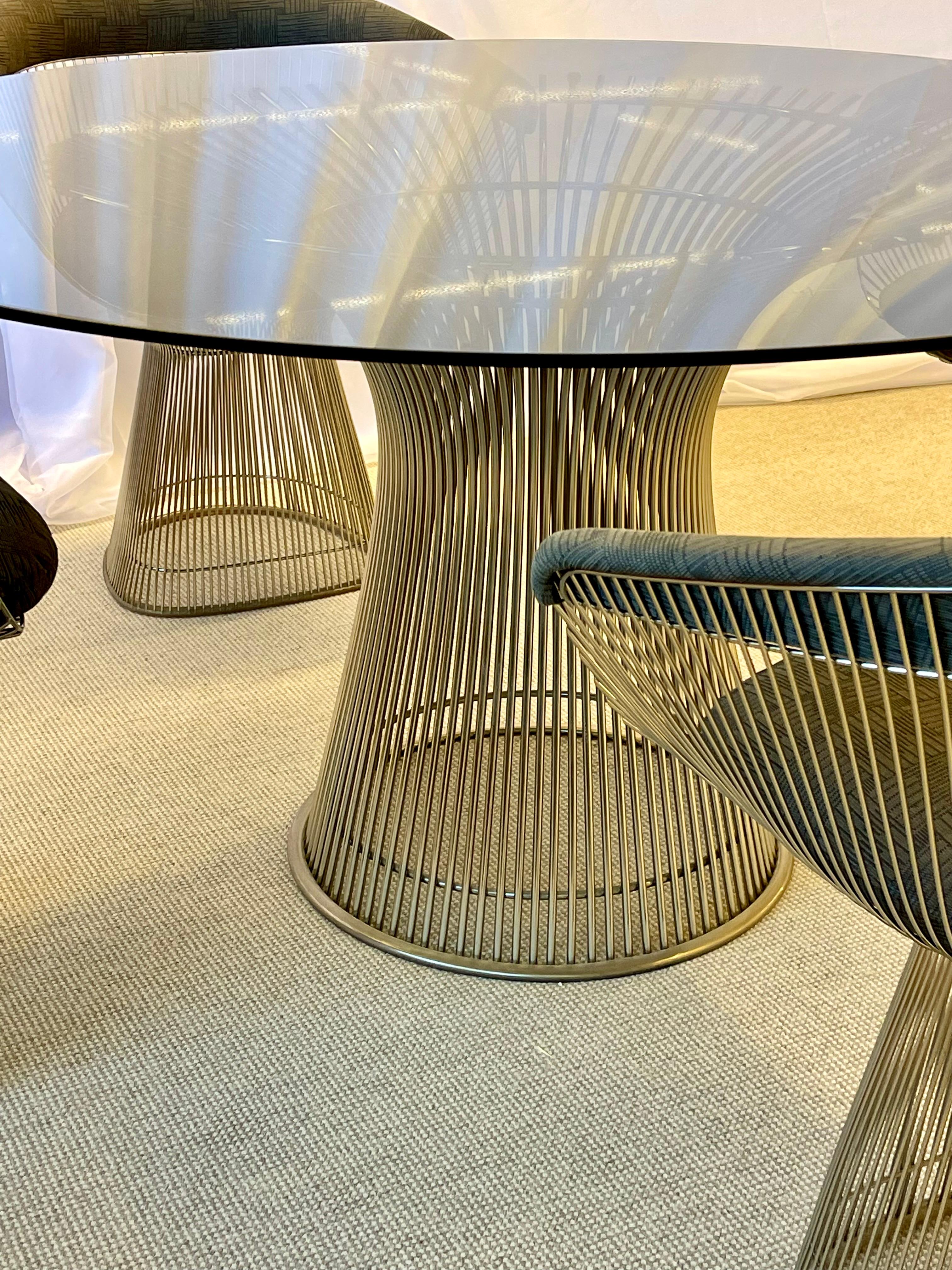 Modern Warren Platner for Knoll Dining Table & Two Chairs, Vintage Signed