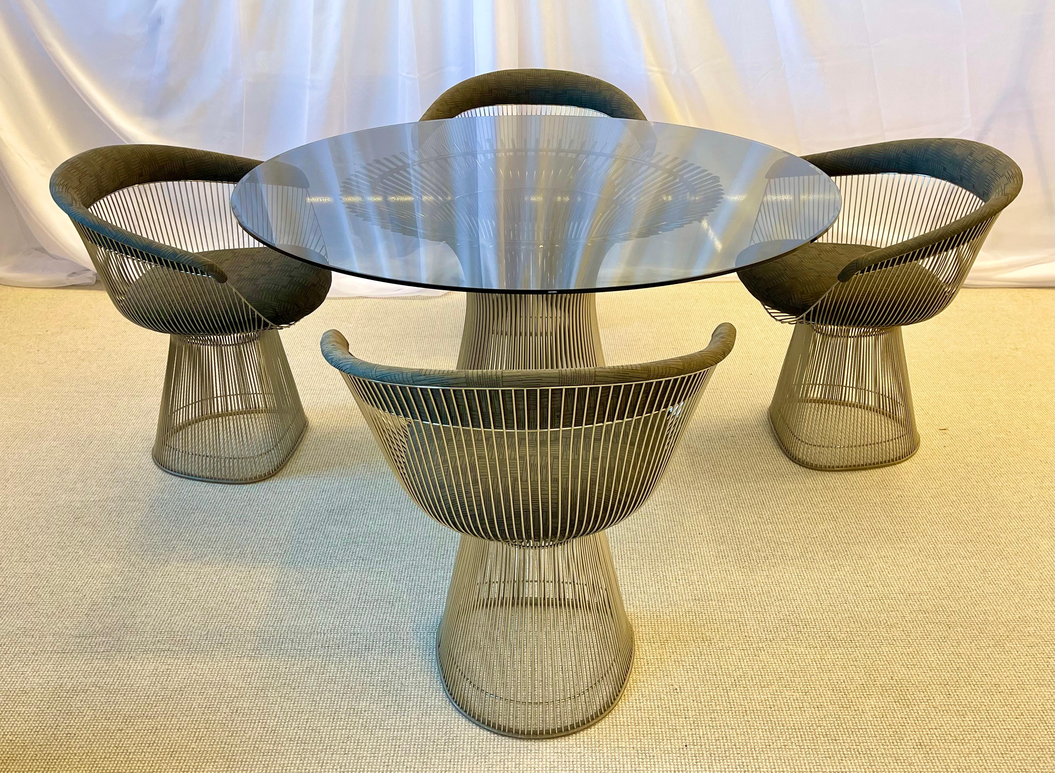 Warren Platner for Knoll Dining Table & Two Chairs, Vintage Signed In Good Condition In Stamford, CT