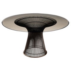 Warren Platner for Knoll Dining Table in Smoked Glass 