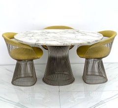Warren Platner for Knoll Dining Table with Arabescato Marble Top